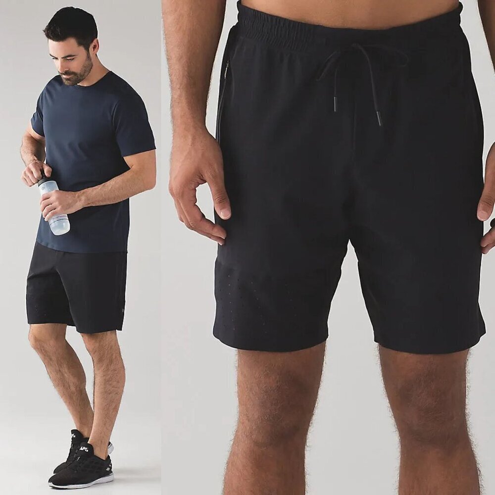 Lululemon Men's Black Box Space Short Size Small 2537